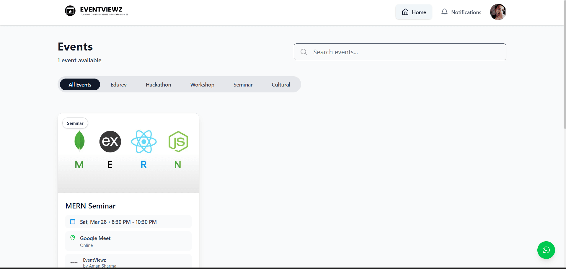 EventViewz - Event Management System